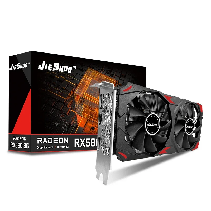 JIESHUO Graphics Cards AMD RX  - огляд і ціна Rx 580 8Gb 2048Sp Gpu